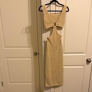 Chic Backless Beige Dress